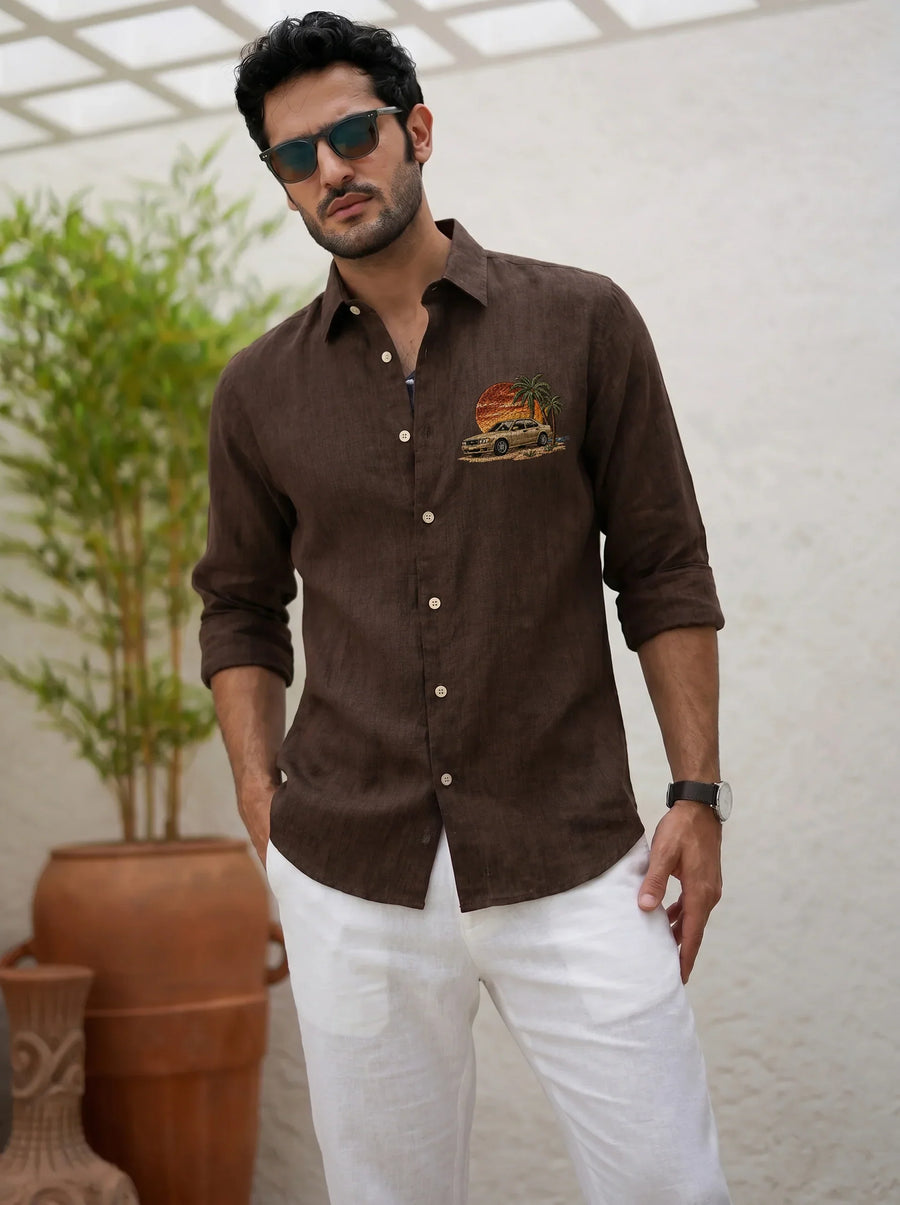 Sunset Drive Premium embroidered-shirt