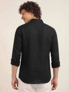 Men’s Designer Black Shirt – Slim Fit Cotton
