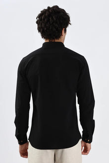 Men’s Designer Black Shirt – Slim Fit Cotton