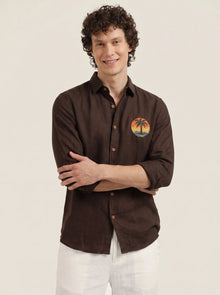 Earthwood Premium Brown Embroidered Shirt
