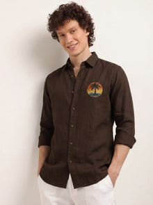Earthwood Premium Brown Embroidered Shirt