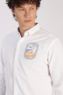 Arctic Wanderlust Cotton Regular Fit White Embroidered Shirt