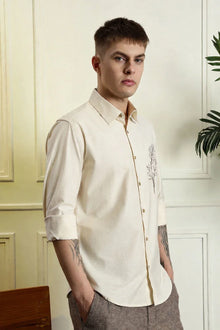 Men Regular Fit Floral Print Spread Collar Casual Shirt