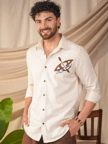 Light Blue Solid Cotton Slim Fit Shirt