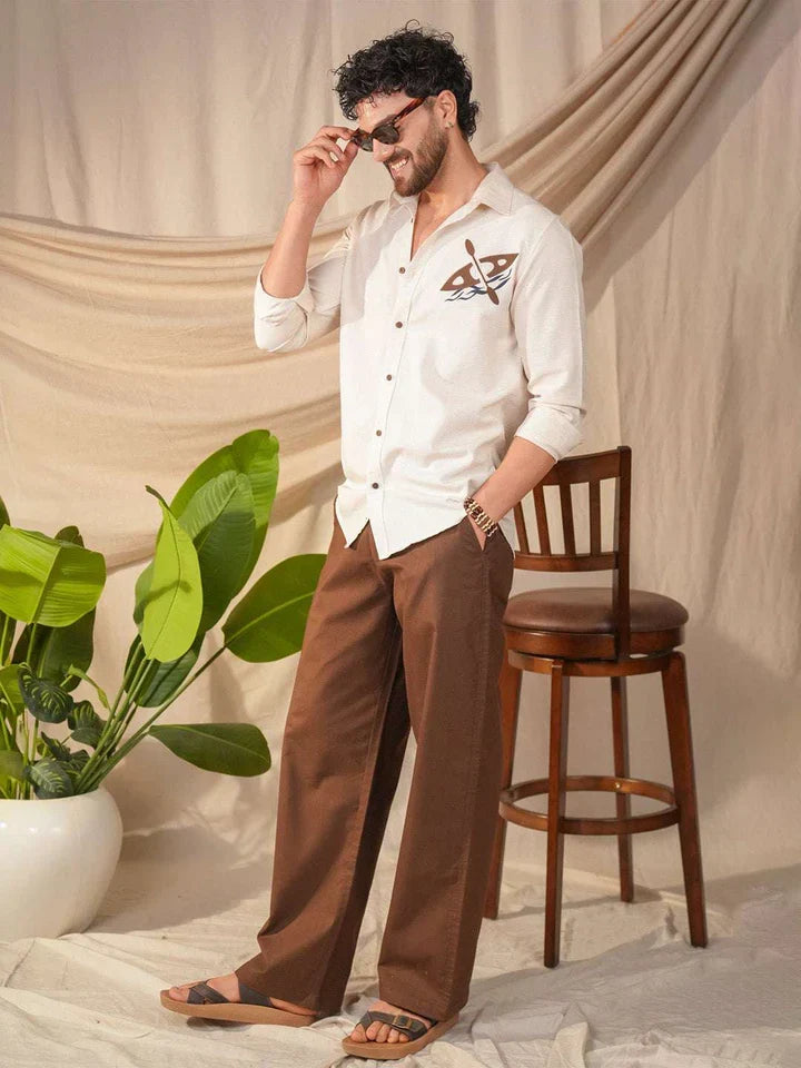 Light Blue Solid Cotton Slim Fit Shirt