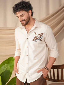 Light Blue Solid Cotton Slim Fit Shirt