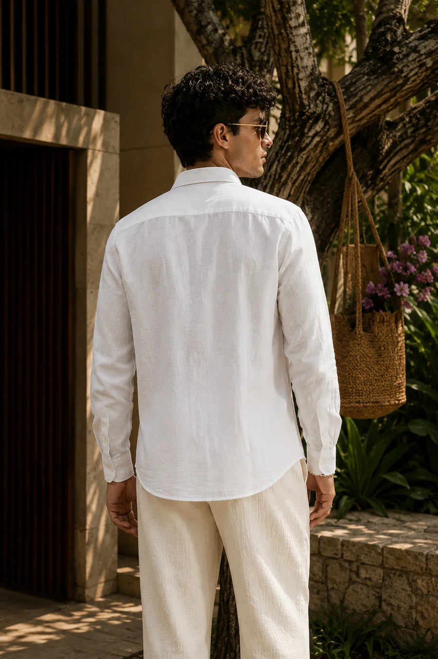 Royal Owl White Linen Shirt.