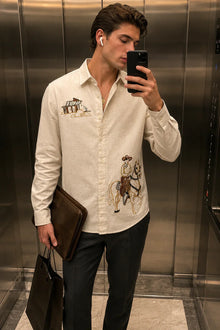 Outlaw Cowboy Cream Linen Shirt