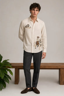Outlaw Cowboy Cream Linen Shirt