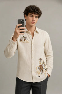 Outlaw Cowboy Cream Linen Shirt