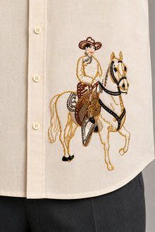 Outlaw Cowboy Cream Linen Shirt