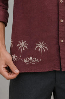 Oasis Maroon Linen Shirt
