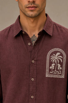 Oasis Maroon Linen Shirt