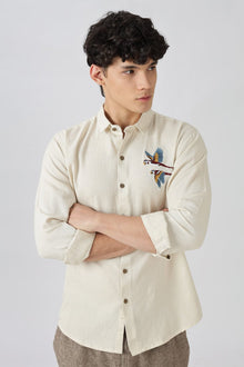 parrot embroidery shirt