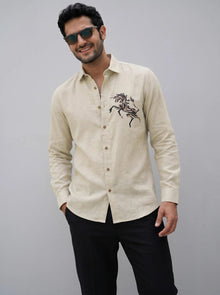 Ivory Stallion Premium Embroidered Shirt
