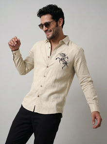 Ivory Stallion Premium Embroidered Shirt