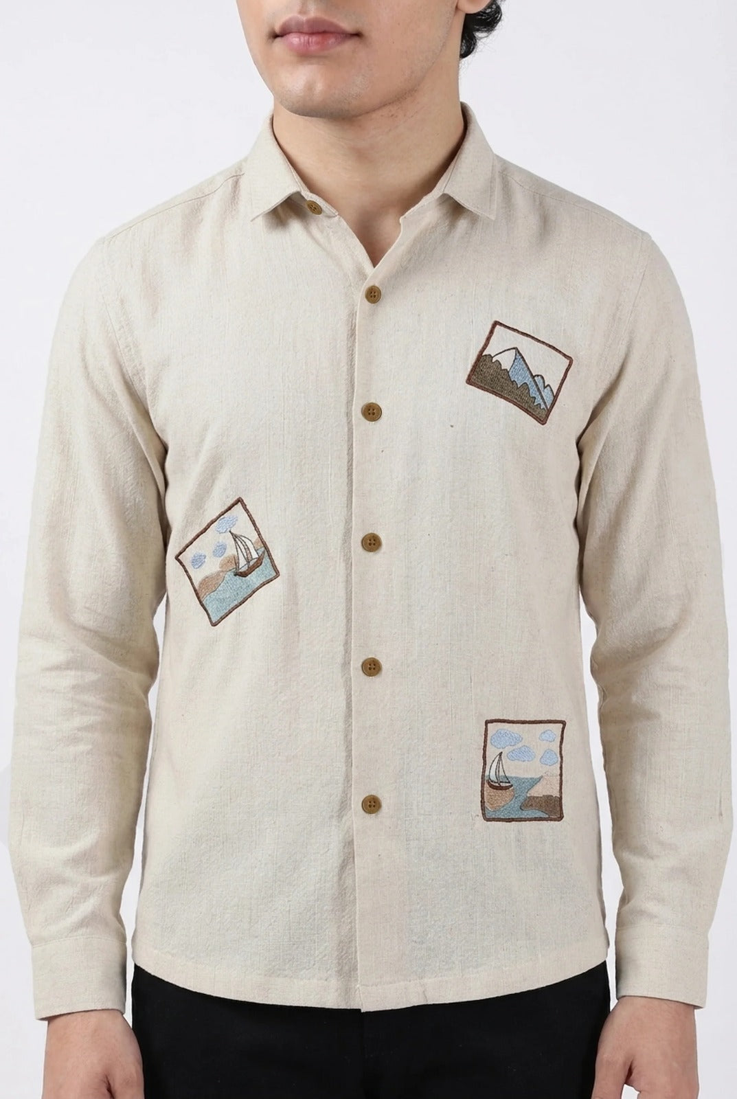Wanderlust Sketch Premium Embroidered Shirt