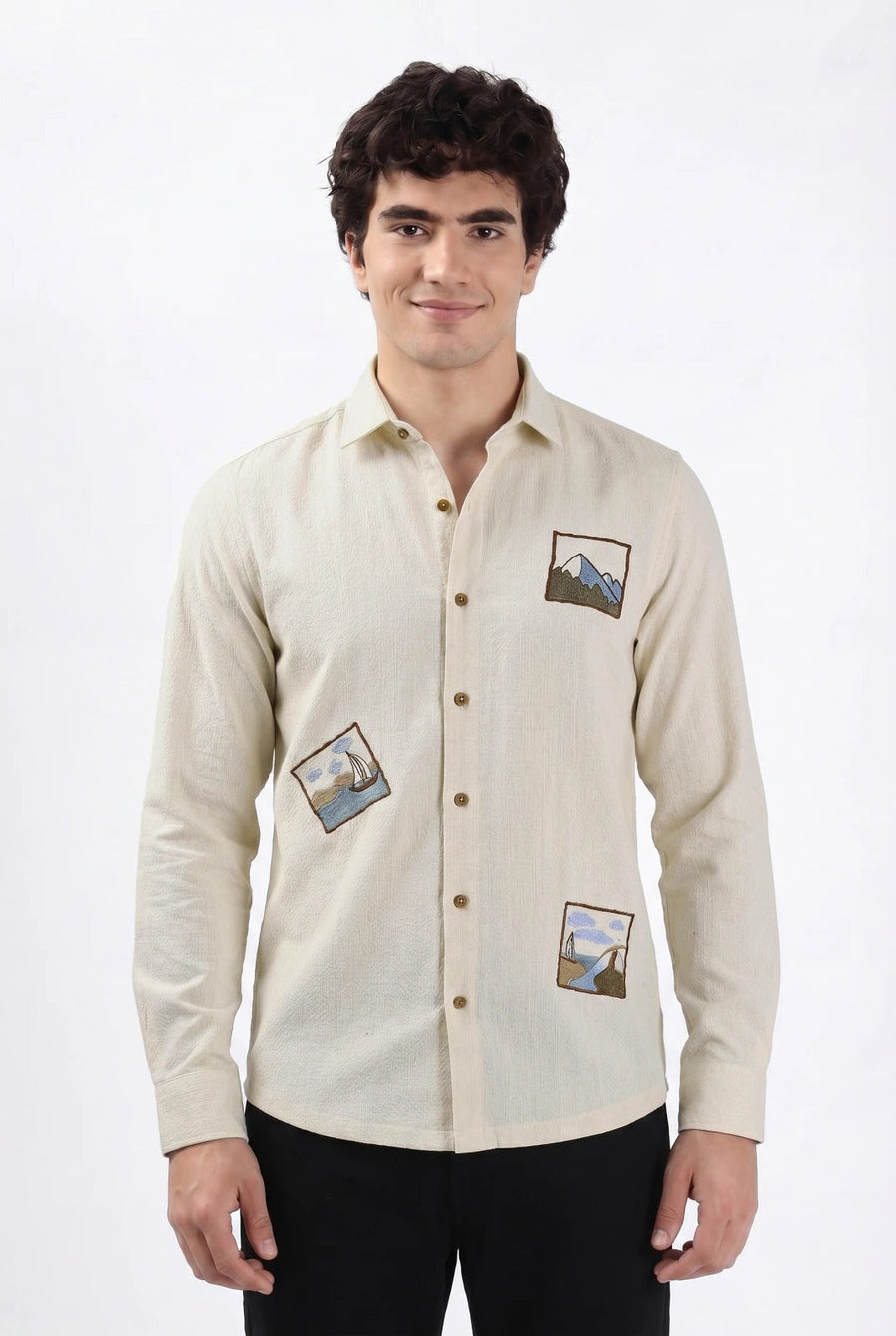Wanderlust Sketch Premium Embroidered Shirt