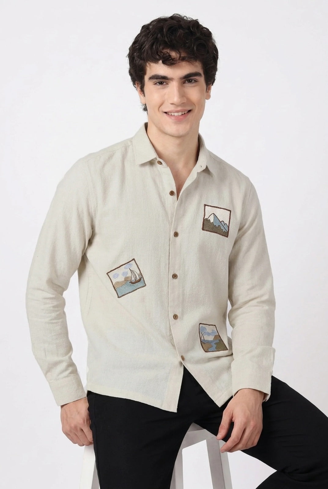 Wanderlust Sketch Premium Embroidered Shirt