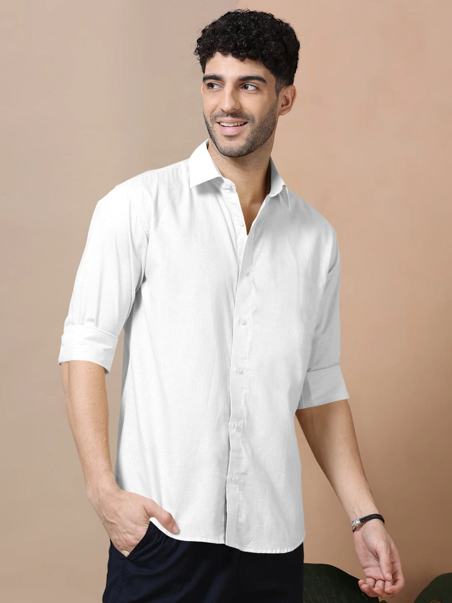 Men Slim Fit Solid Casual Shirt