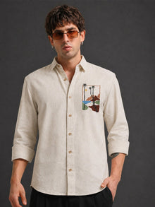 Men’s Premium Embroidered Cotton Regular Fit Casual Shirt