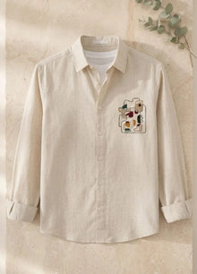 Men’s Premium Embroidered Cotton Regular Fit Shirt