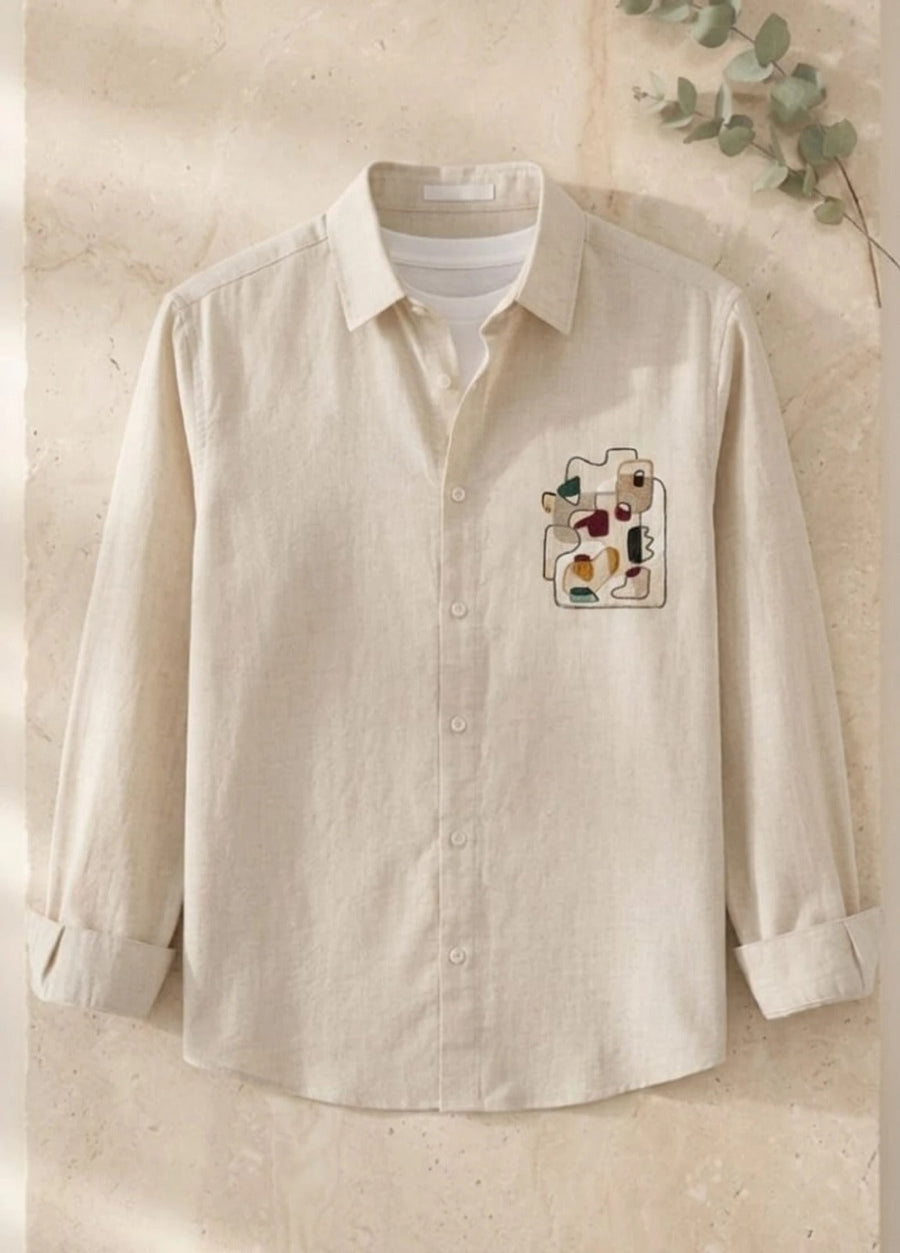 Men’s Premium Embroidered Cotton Regular Fit Shirt