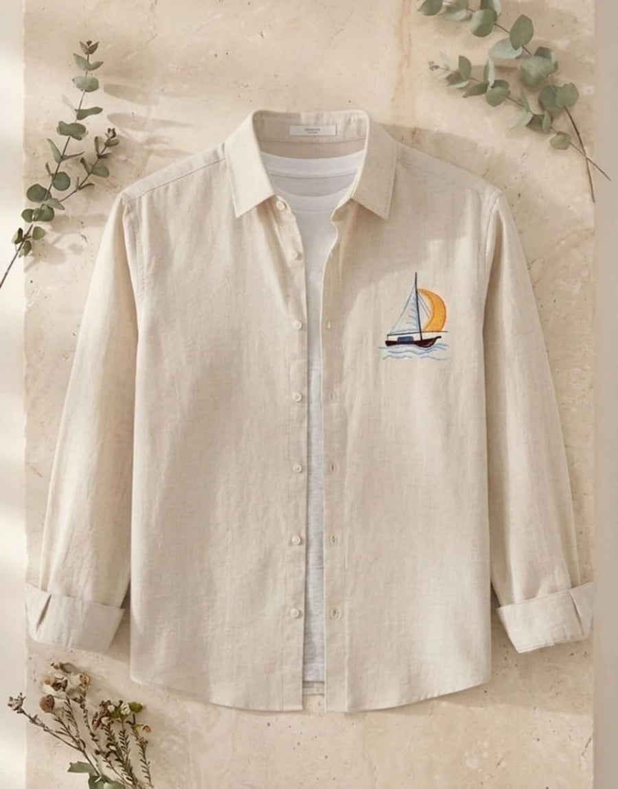 BOAT EMBROIDERY SHIRT
