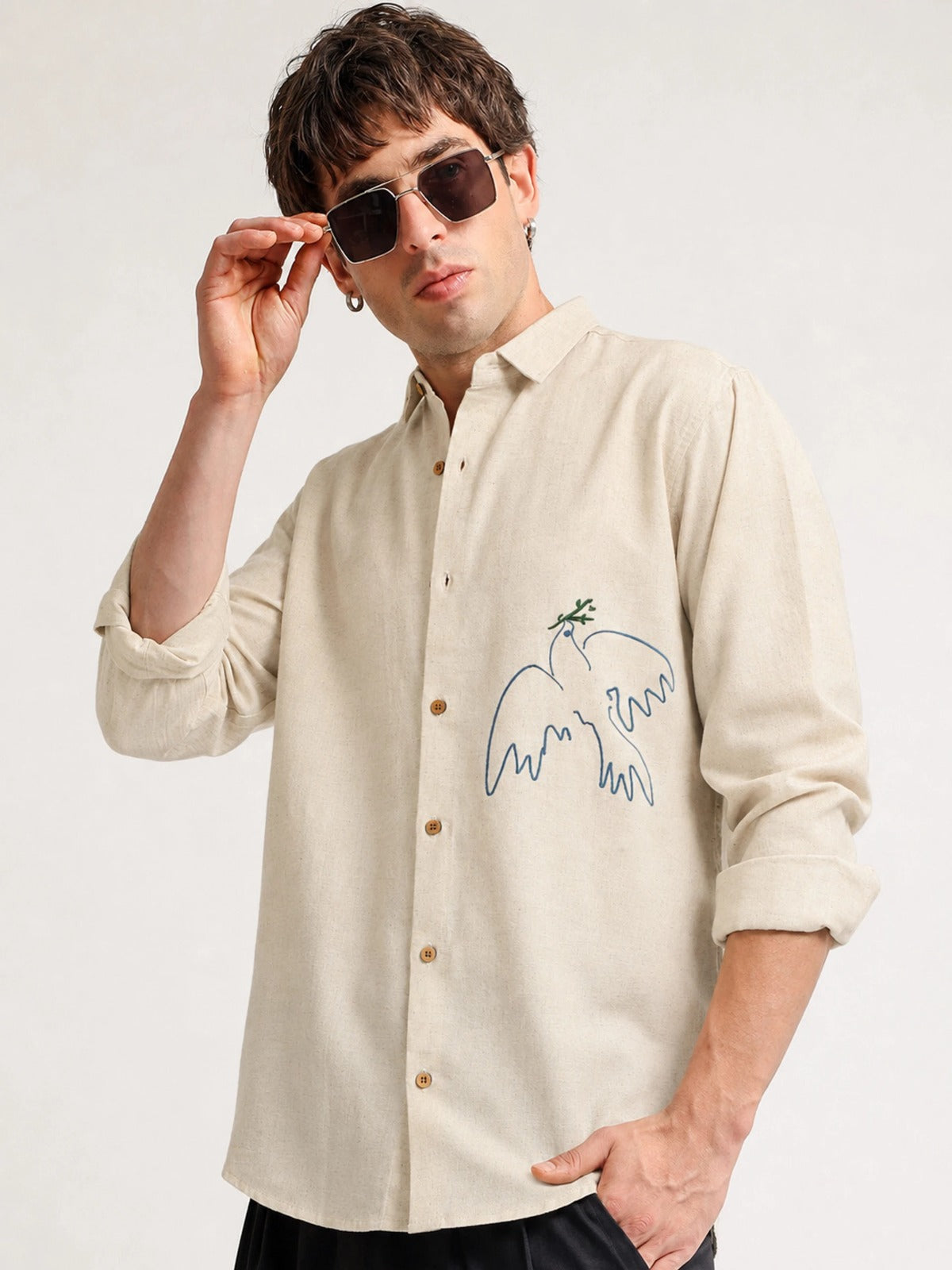BIRD EMBROIDERY SHIRT