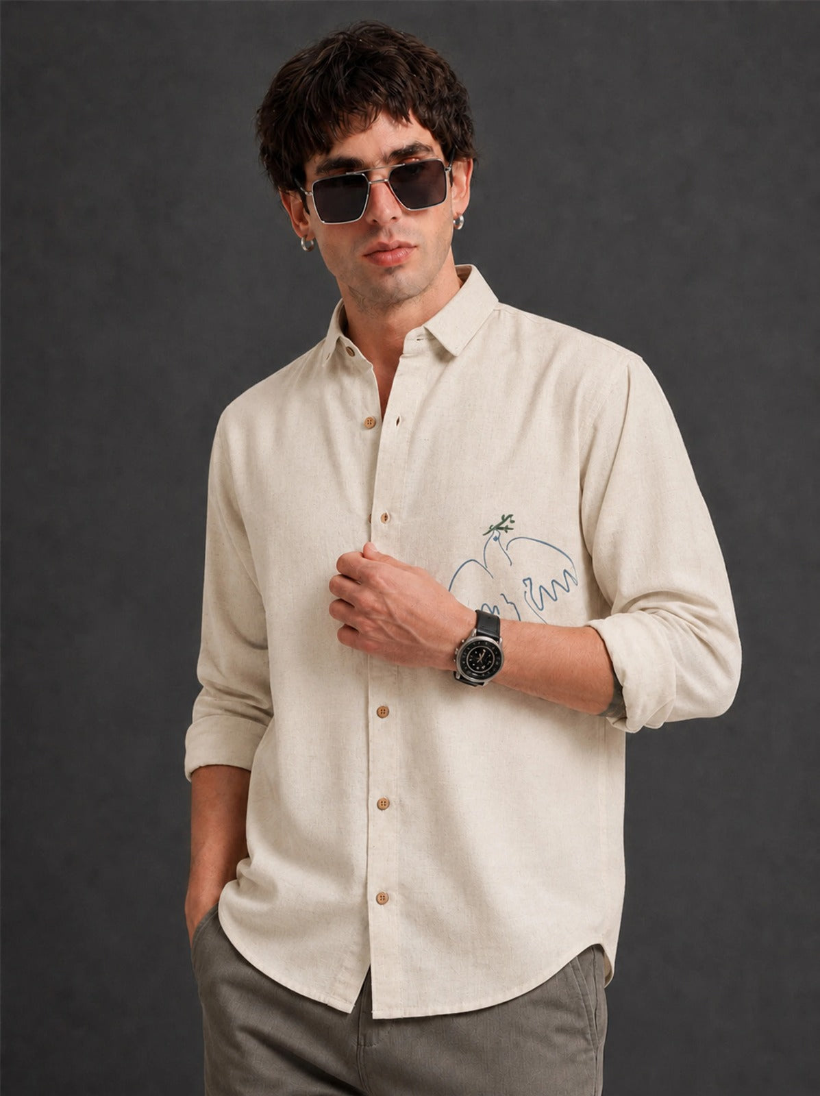 BIRD EMBROIDERY SHIRT