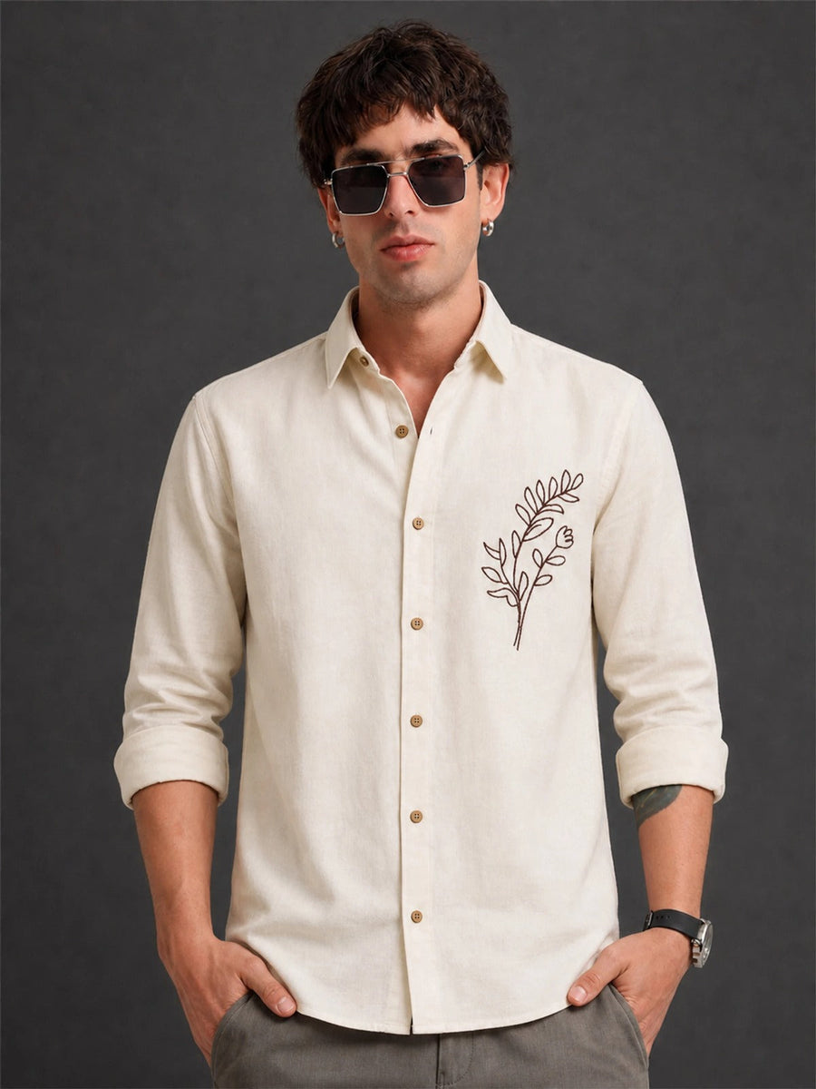 LEAF EMBROIDERY SHIRT