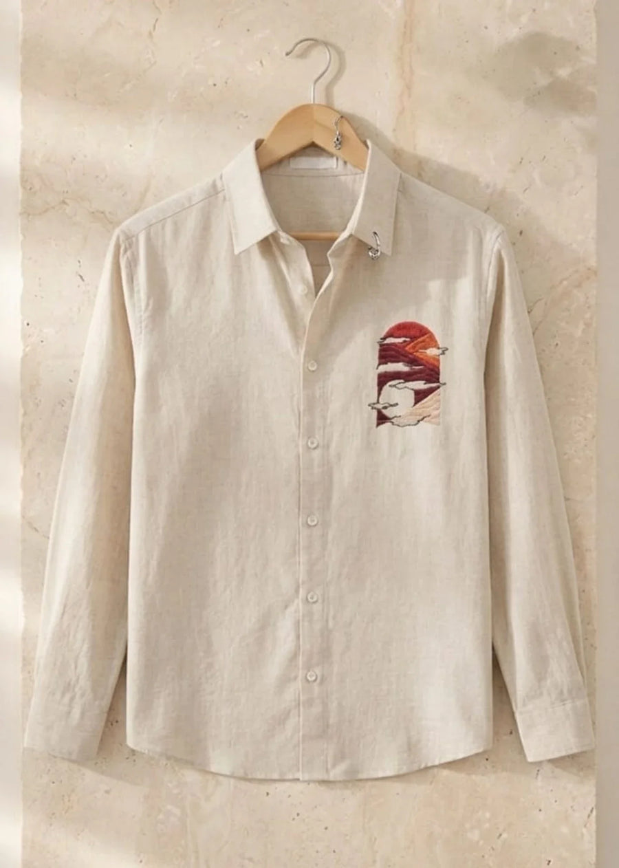 Men’s Elegant Embroidered Full Sleeve Cotton Shirt