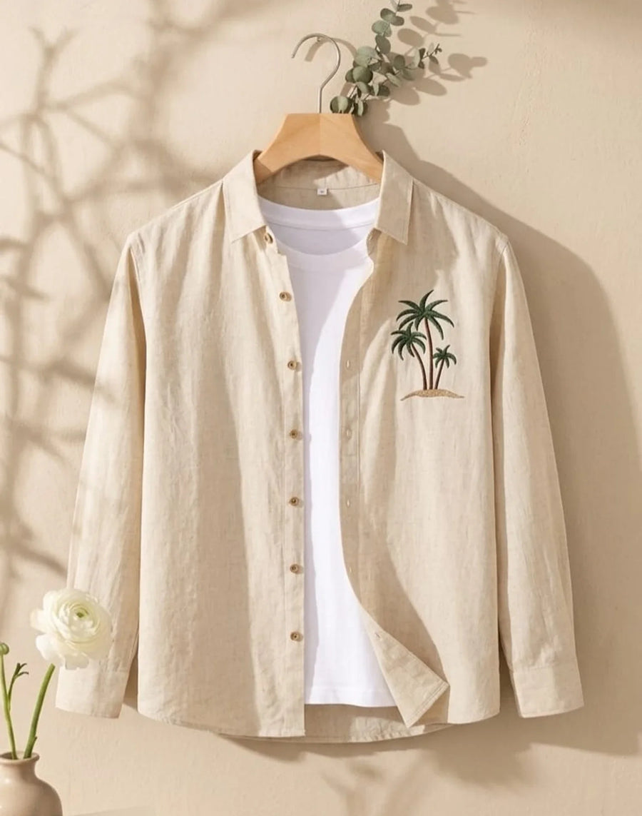 Men’s Premium Embroidered Cotton Regular Fit Shirt